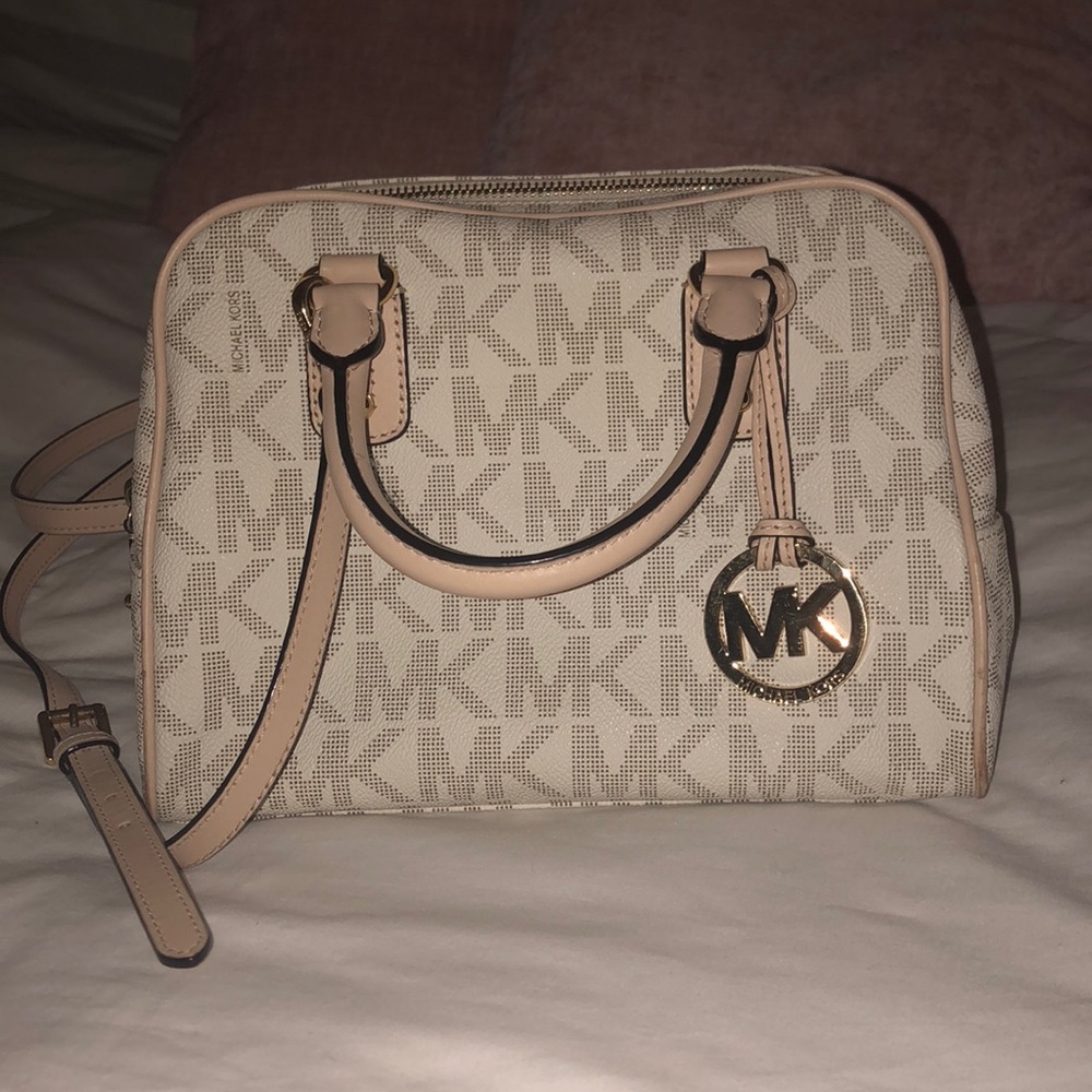 White Monogram Michael Kors Shoulder and Carry bag